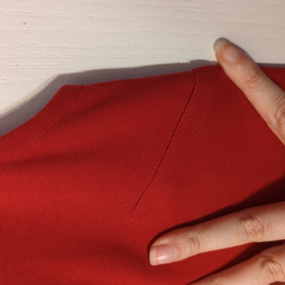 Red Taylor Ruffled Hem Dress - Picture 3 of 9